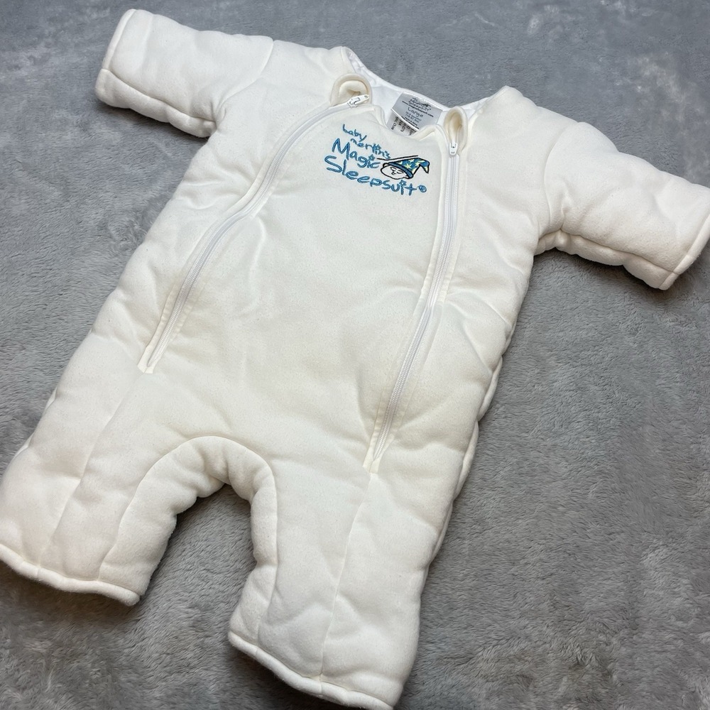 Baby Merlins Magic Sleep Suit Swaddle Transition Size Large 6-9 Months Cream
